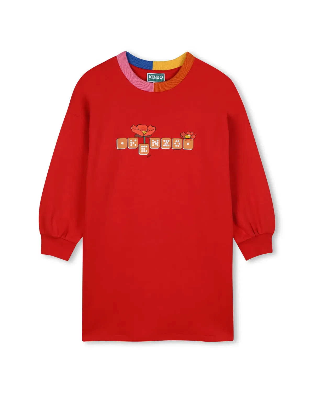 Детское платье для девочек с длинным рукавом Kenzo Kids, Rojo