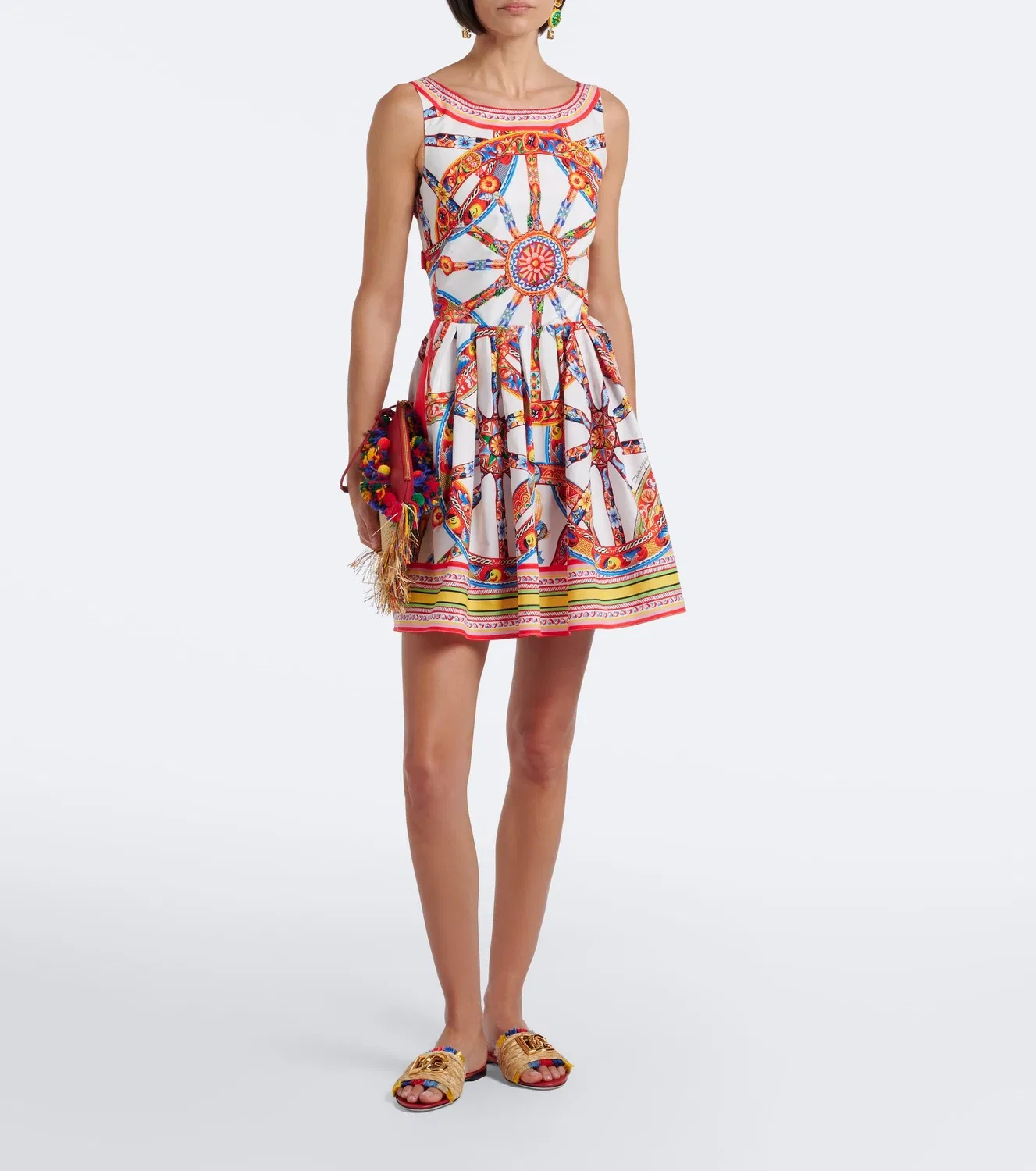 Мини-платье из хлопка Caretto Dolce & Gabbana, мультиколор — фото 2