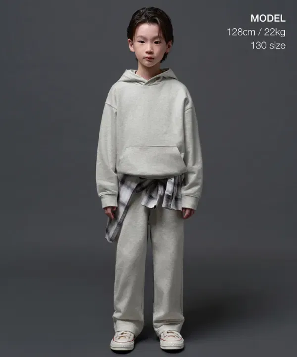 Сет из оверсайз худи и джоггеров, Musinsa Standard Kids, овсяный — фото 2