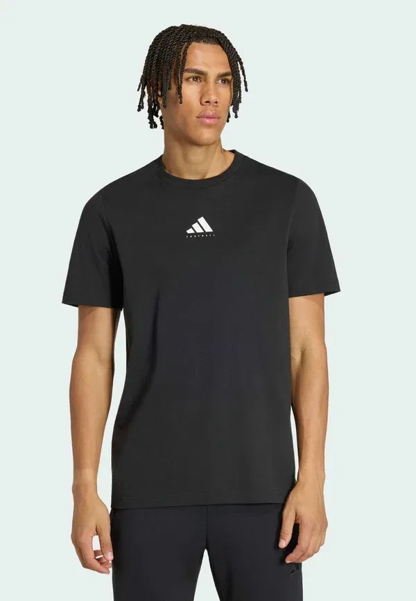 Футболка с графическим принтом на футбольную тематику Adidas Performance, черный — фото 2