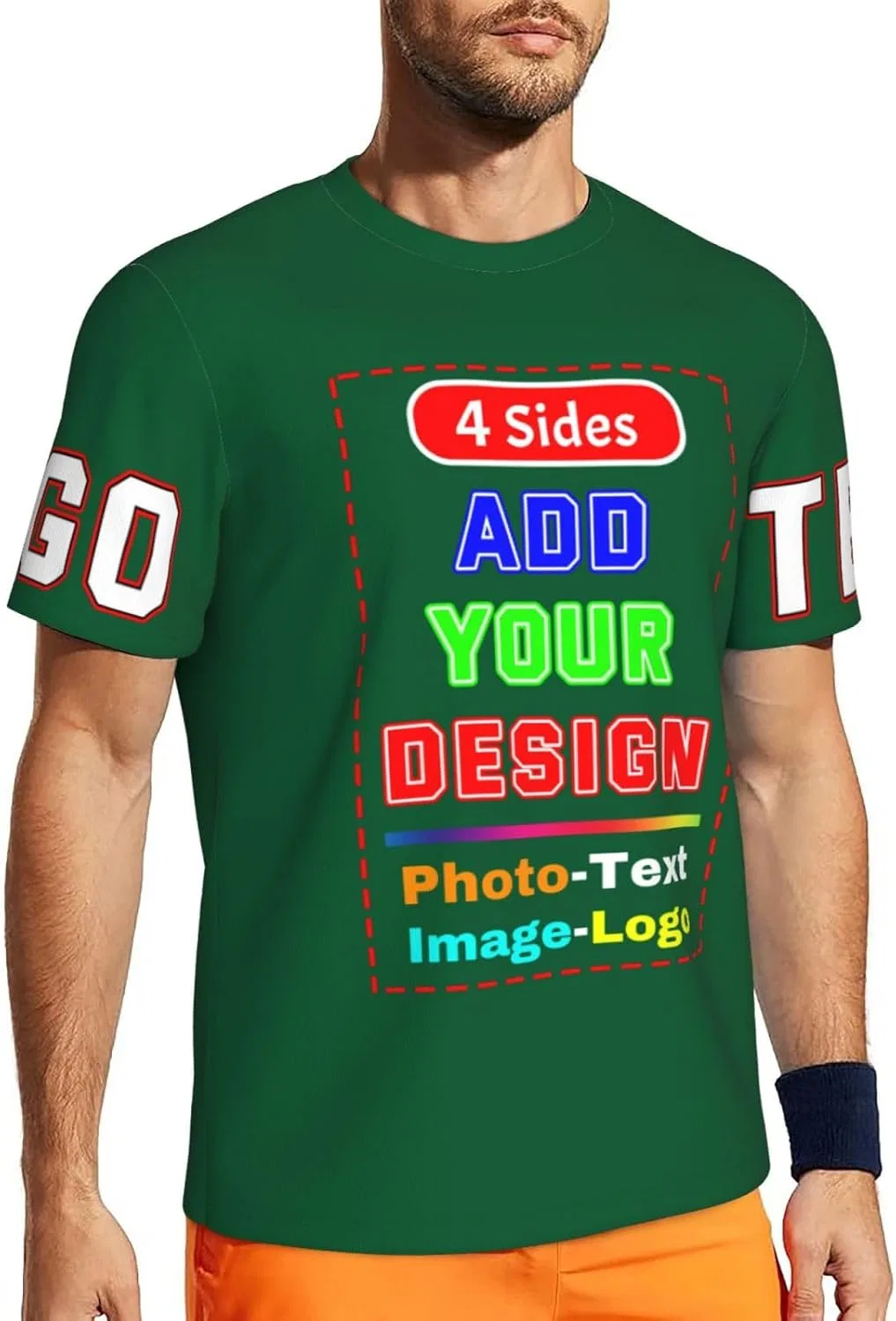 Футболка с кастомным принтом Unisex, Dark Green — фото 2