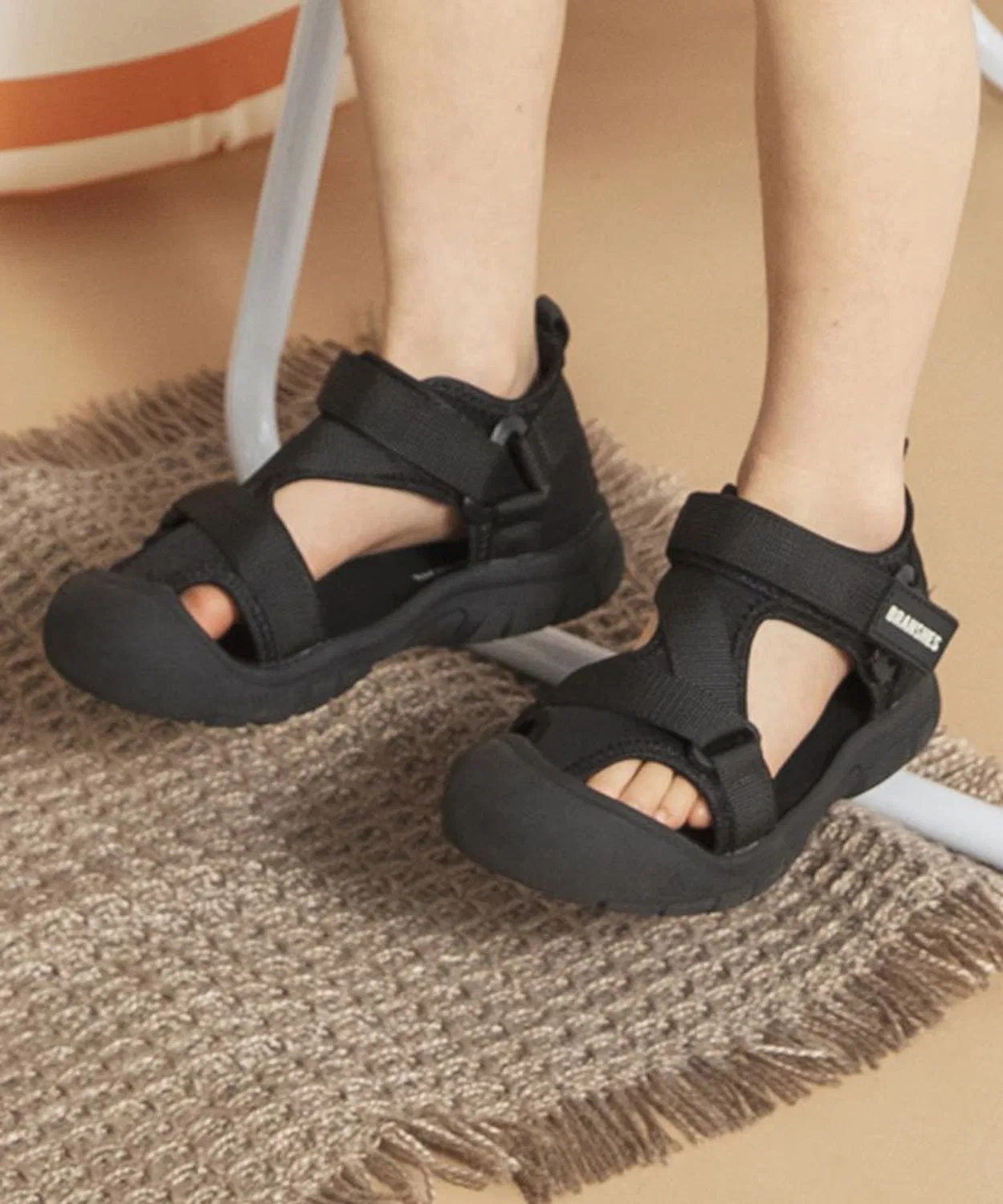 Branshes Детские сандалии с закрытым носком Black Multi — фото 3