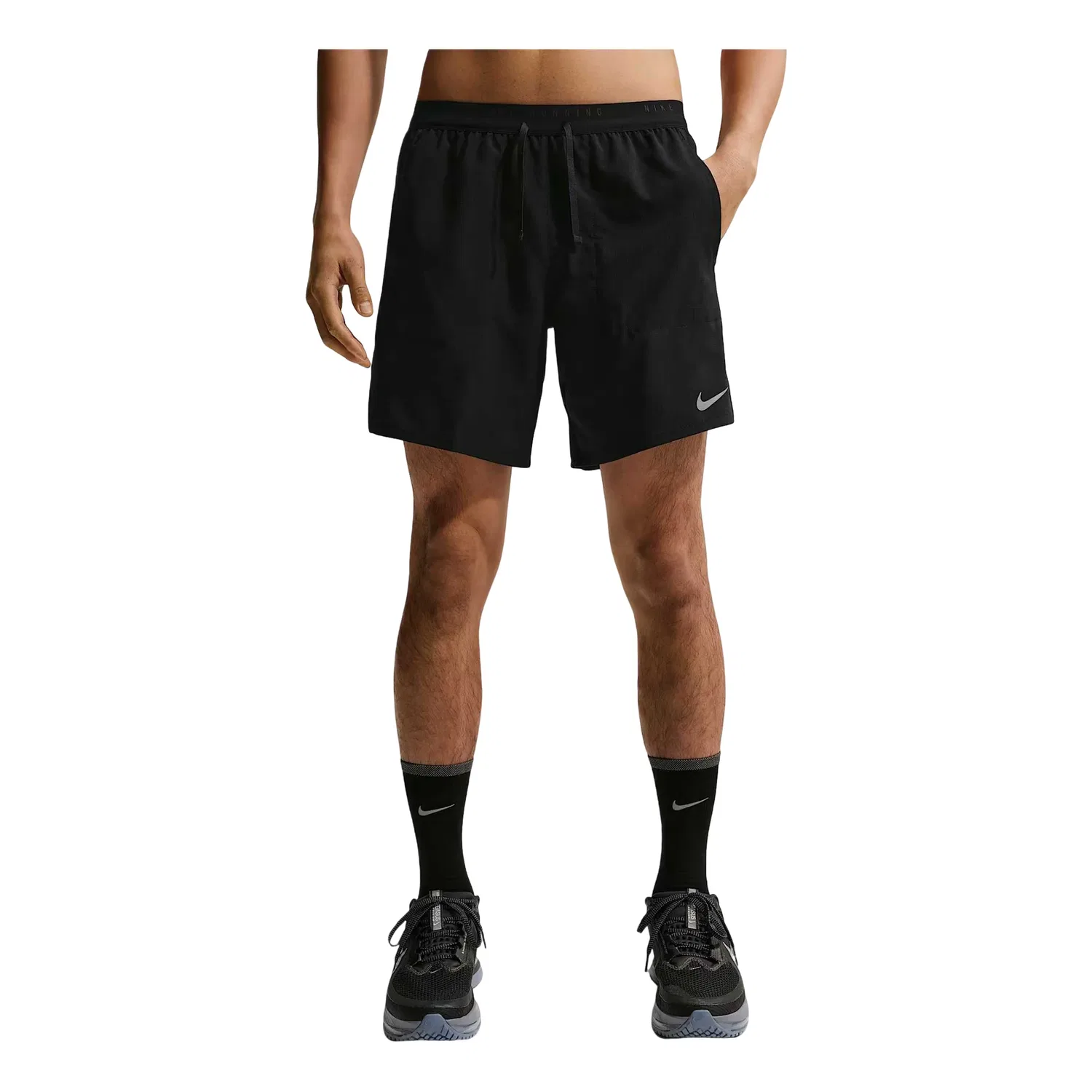 Мужские беговые шорты Nike Stride Dri-FIT 7-дюймовые с подкладкой, черный