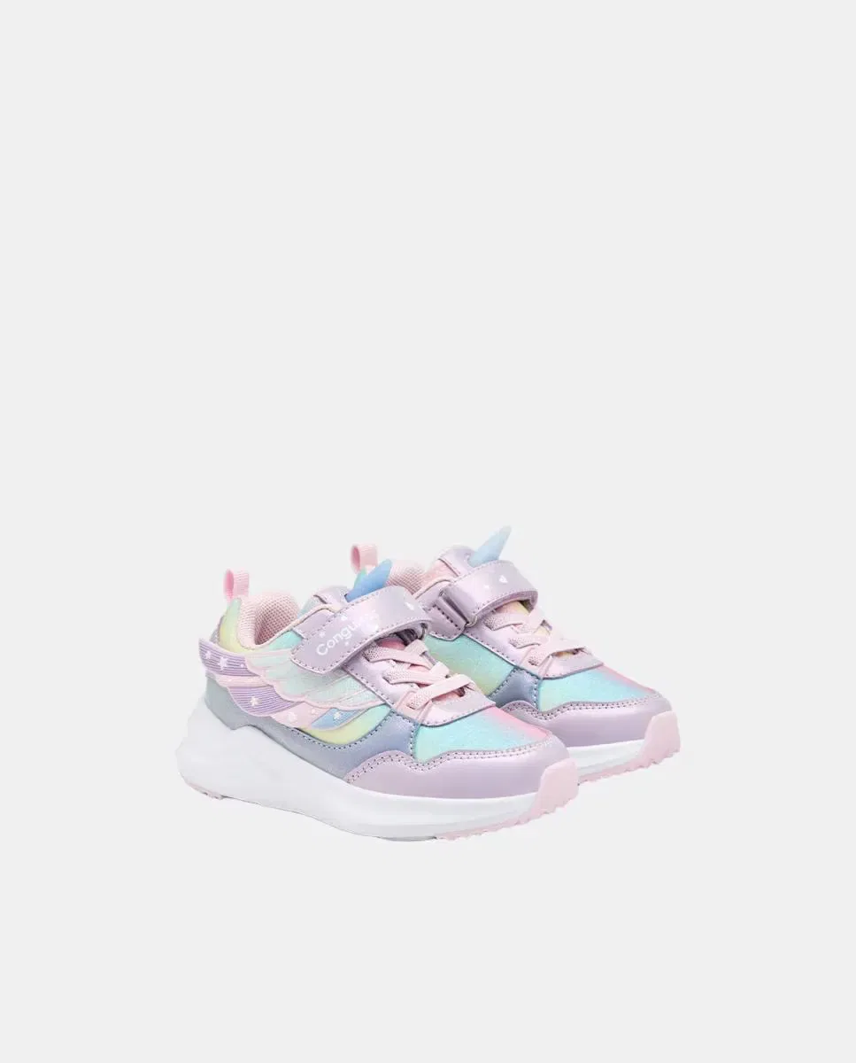 Детские кроссовки для девочек с подсветкой Unicorn Conguitos, Lila — фото 3