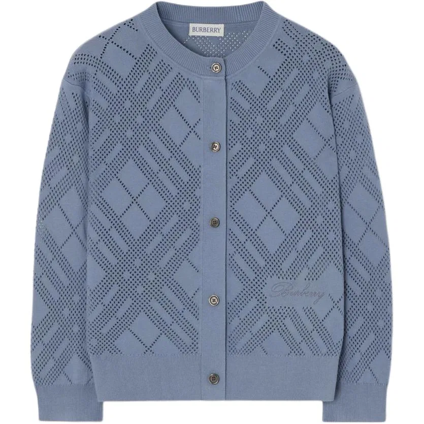 Детский свитер с круглым вырезом и длинным рукавом Burberry, Steel Blue