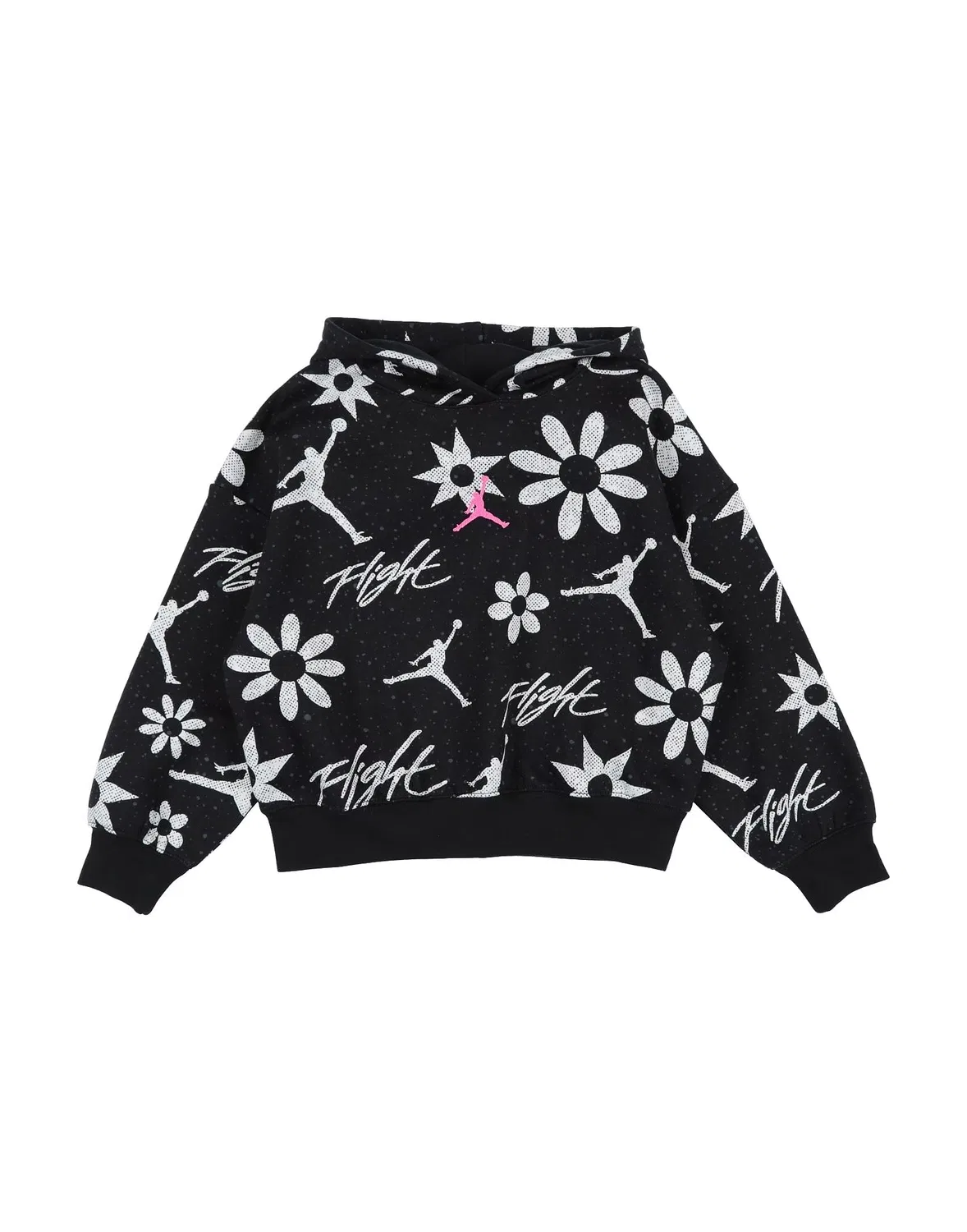 Детский худи с принтом Floral Flight Aop Po Hoodie Jordan, черный