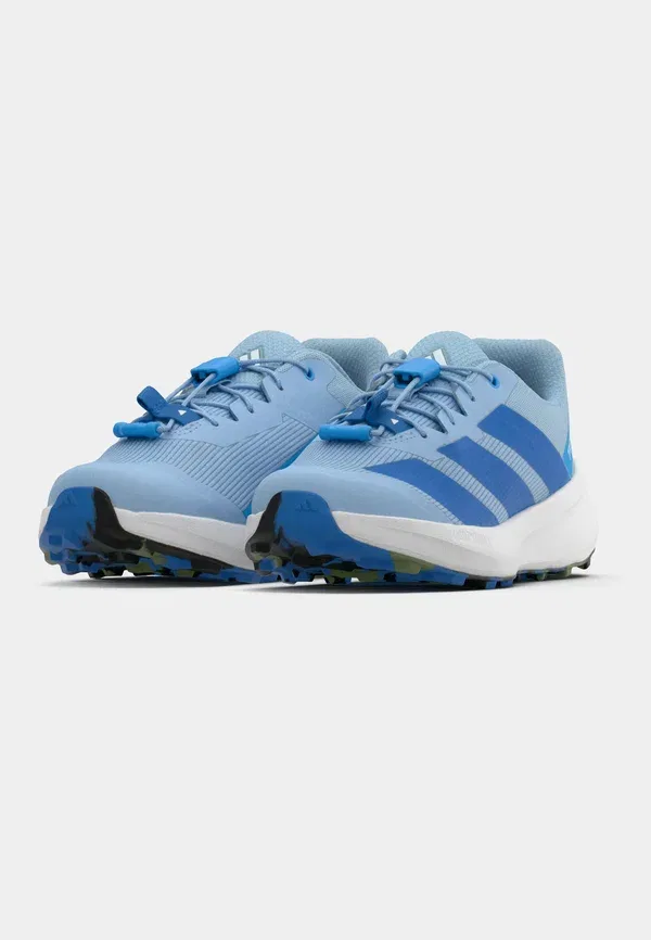Кроссовки Agravic унисекс для бега по неровным поверхностям Adidas Terrex, синий/зеленый — фото 3