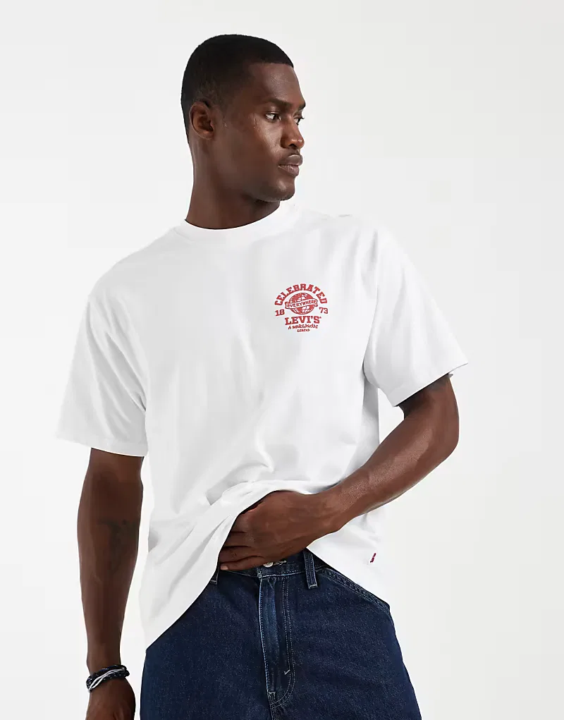 Футболка винтажная с графикой Levi's, белый — фото 4