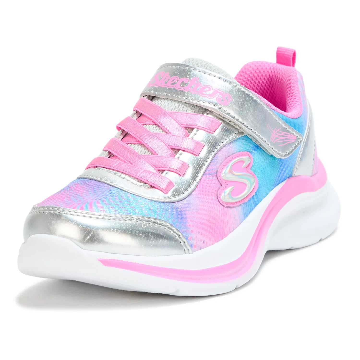 Детские кроссовки для девочек с принтом Aloha Dream Skechers, Silver Multicoloured