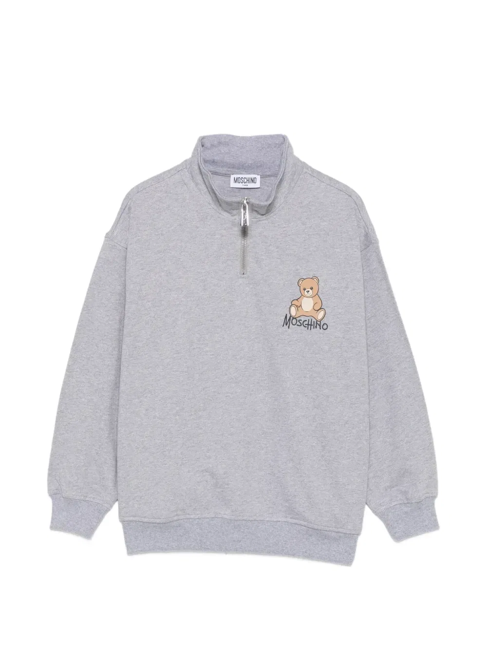 Свитер с принтом в виде медвежонка Тедди Moschino Kids, серый