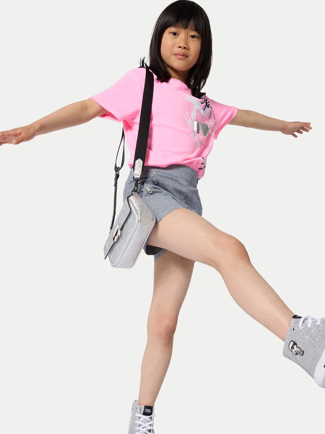 Футболка стандартного кроя для девочки Karl Lagerfeld Kids, розовый — фото 4