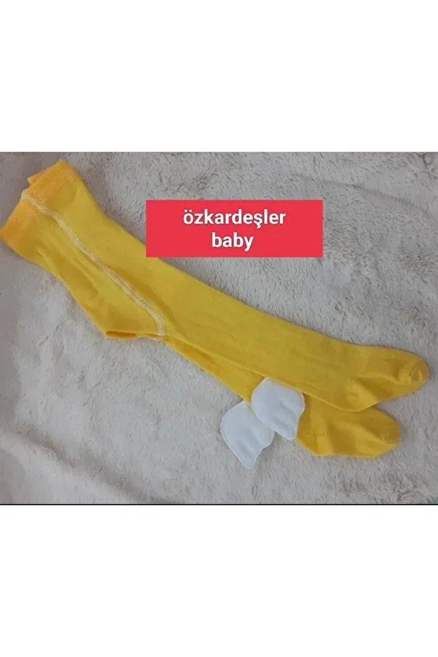 Детские носки для девочек с принтом Baby killot socks with angel wings Özkardeşler Baby, Sarı