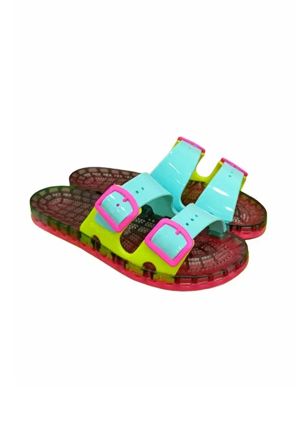 Сланцы с пряжкой La jolla color kids unisex - pool slides Sensi, Celeste, светло-голубой — фото 2