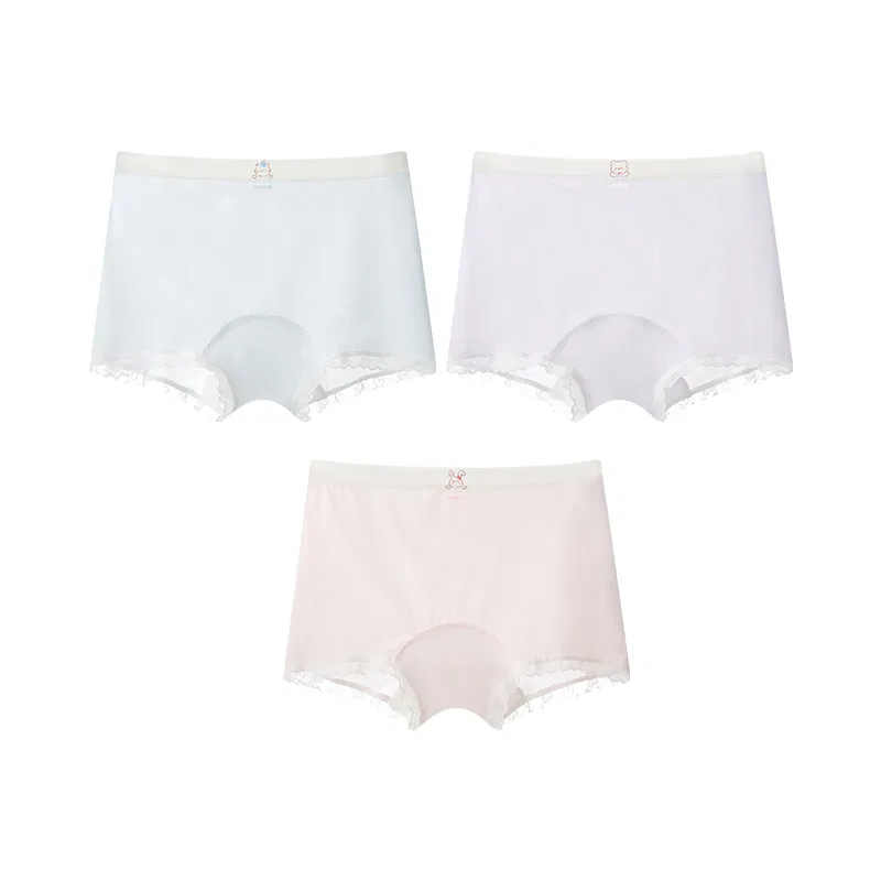 Детские трусы для девочек хлопковые Red bean, 5 шт, 3 Packs: Pink + Blue + Light Purple