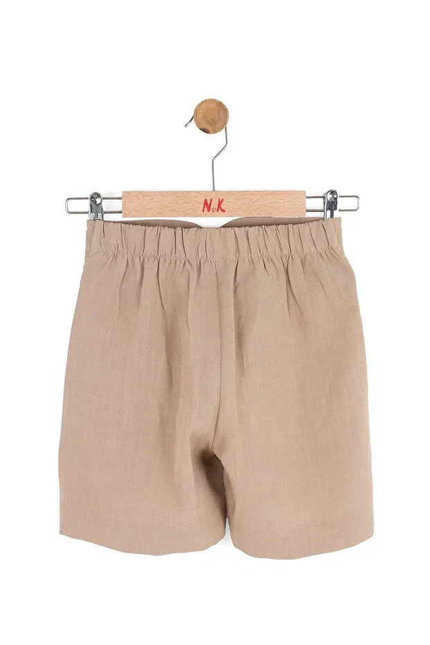Детские шорты для девочек льняные Nk Kids, Taupe — фото 2