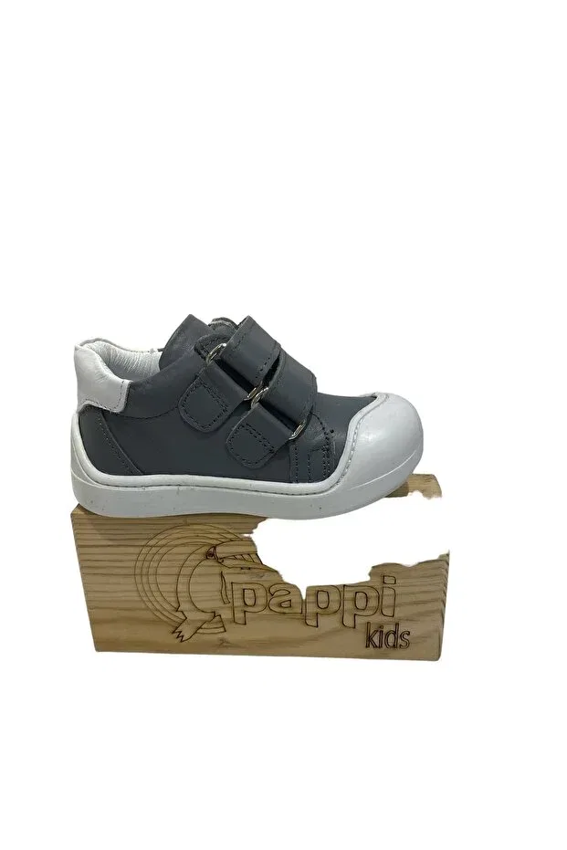 Детские ортопедические кожаные ботинки для первых шагов Pappikids, Gray — фото 4