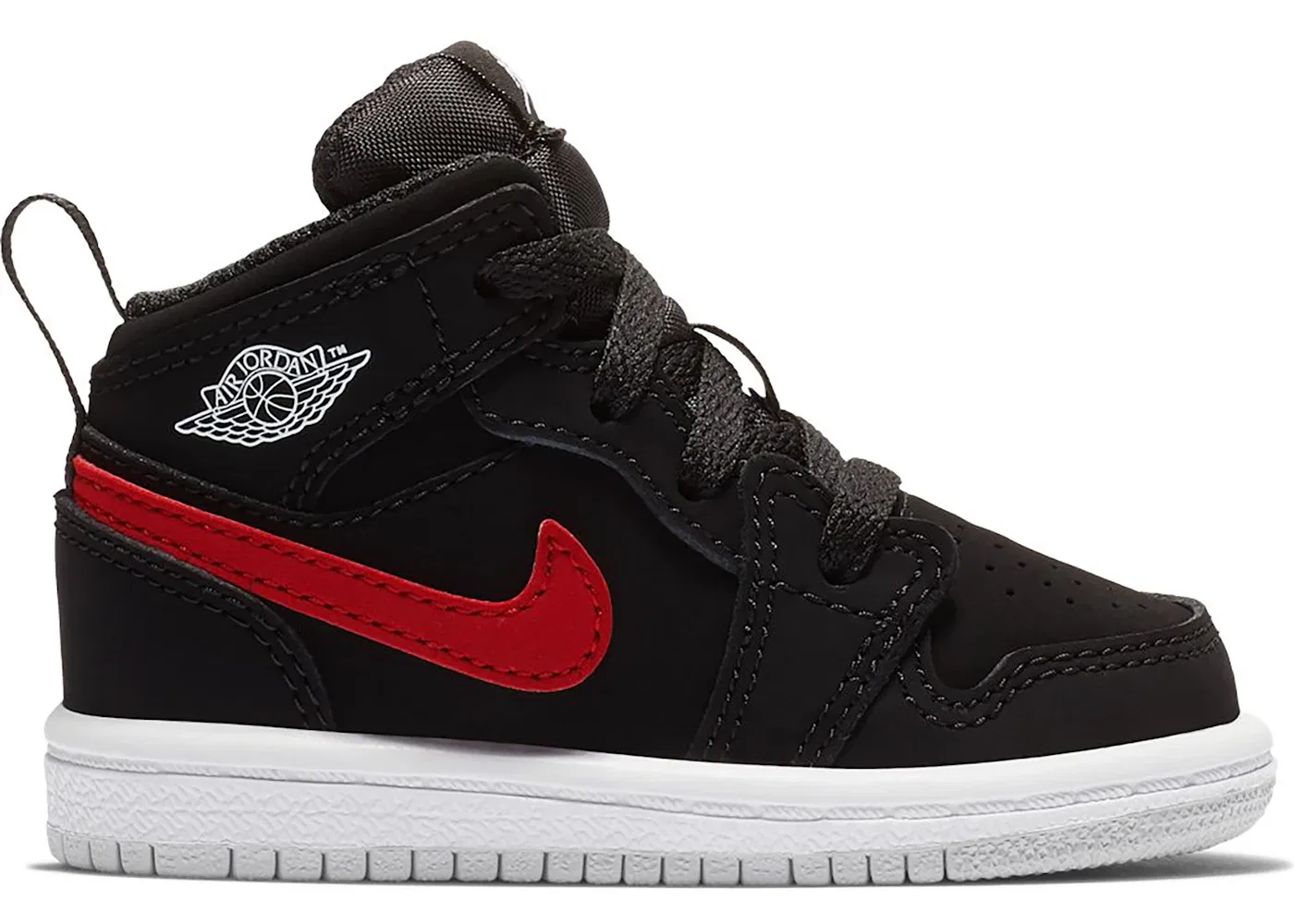 Детские кроссовки с принтом Jordan 1 Mid Jordan, Black/Varsity Red-Varsity Royal-White-Cement Grey