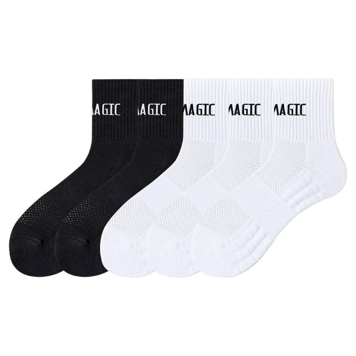 Детские носки с махровой подошвой, набор из 5 пар, XIA.WA.ZHI.XIU, White/Black