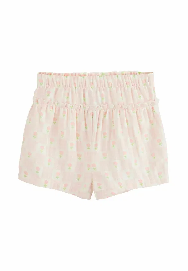 Детский комплект из топа и шорт с цветочным принтом, Next, Ecru/Pink Floral, розовый/бежевый — фото 3