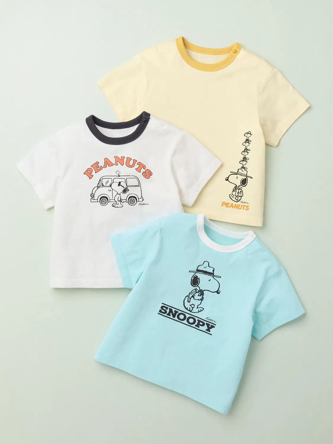 Футболка с коротким рукавом Uniqlo Peanuts airism cotton ut, графический принт, желтый — фото 2