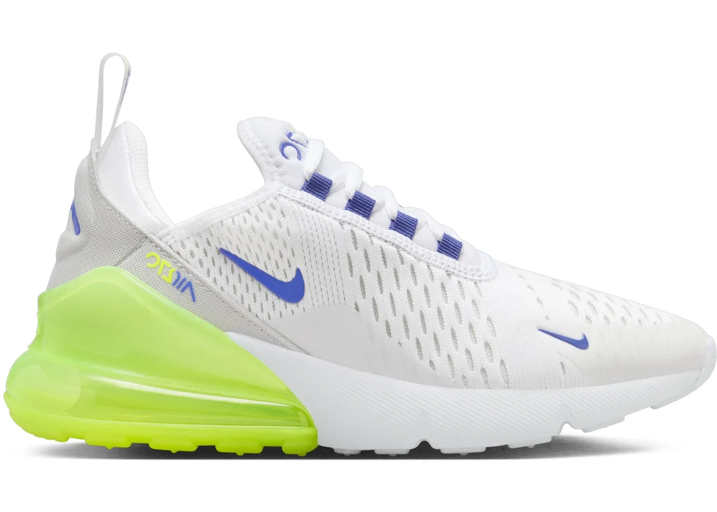 Детские кроссовки Lifestyle с принтом Nike Air Max 270 Nike, White/Volt/Photon Dust/Astronomy Blue