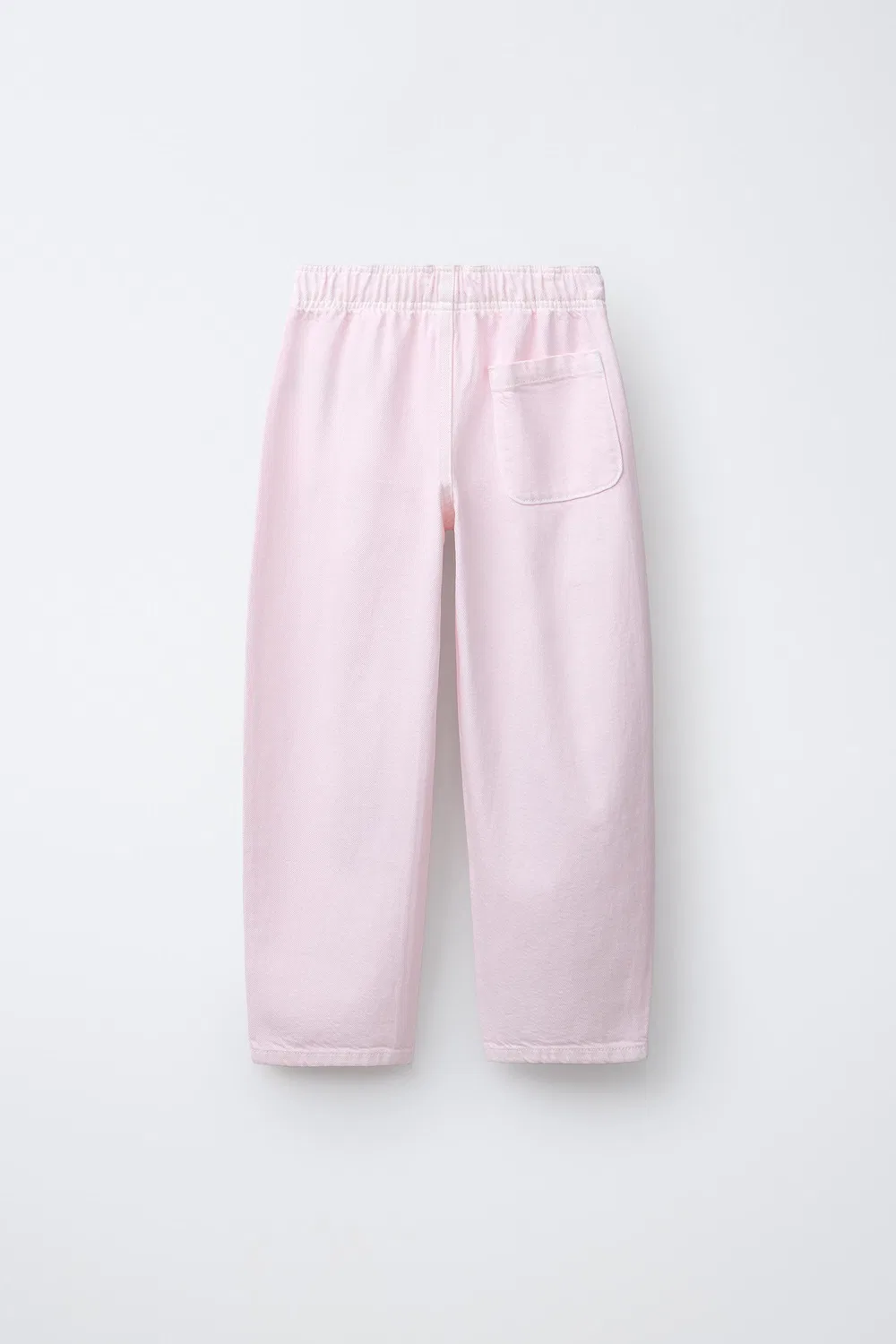 Свободные брюки-бочонок с эластичным поясом ZARA, White/Pink — фото 2