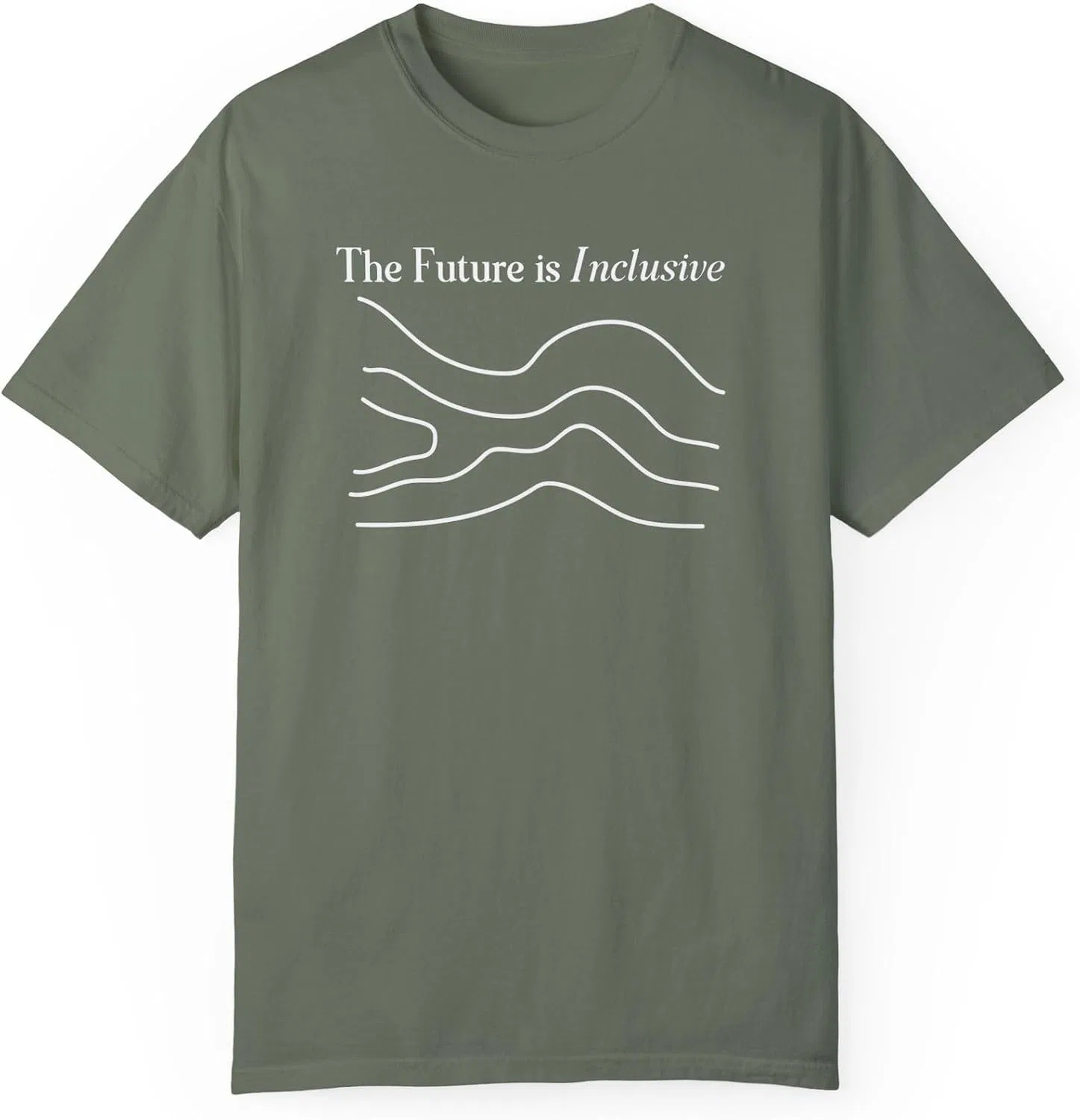 Футболка с надписью The Future Is Inclusive Comfort Colors, Moss