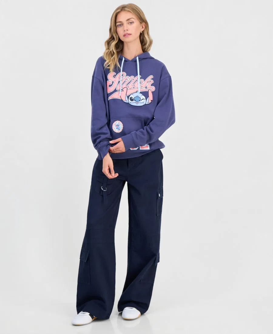 Худи с принтом Stitch, модель Juniors' Stitch Graphic Hoodie Disney, Navy Blazer — фото 2