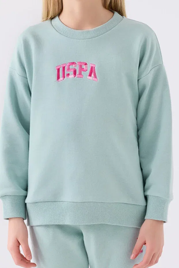 Детский спортивный комплект для девочек с принтом Sportswear U.S. Polo Assn., Water Green — фото 4