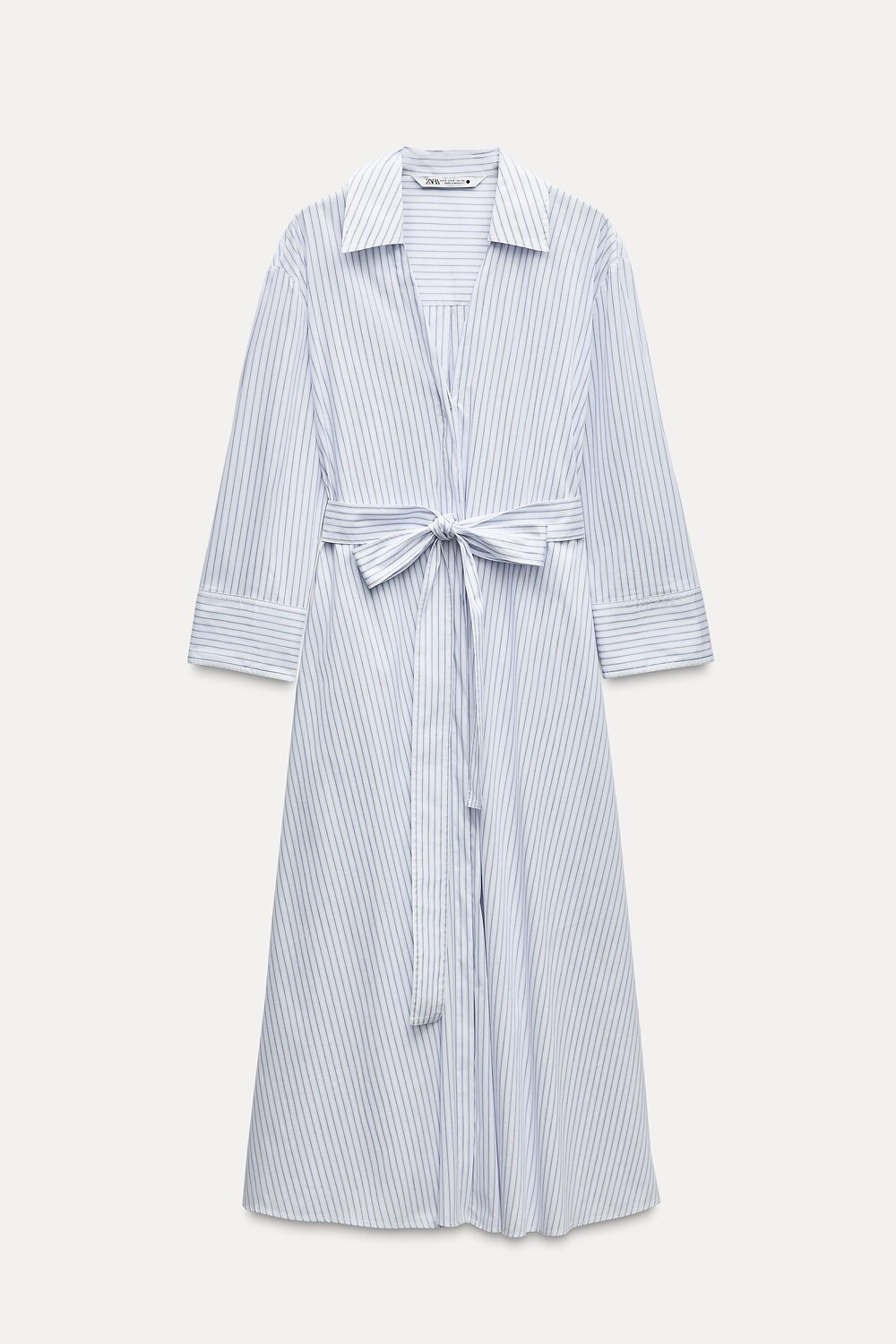 

Платье Zara Zw Collection Poplin Shirt, белый/голубой