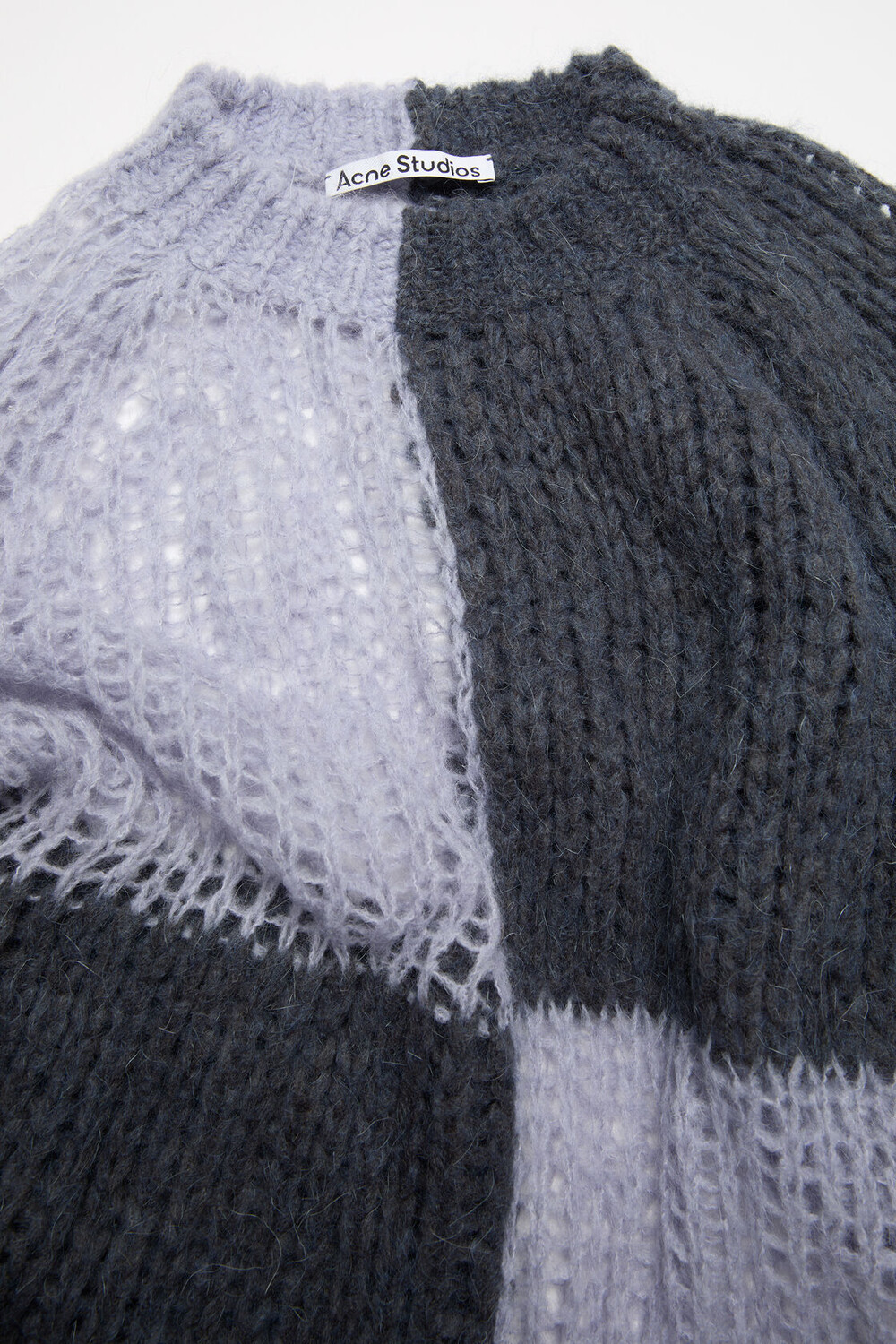 Мохеровый джемпер Acne Studios Loose Knit, фиолетовый/серый — фото 2