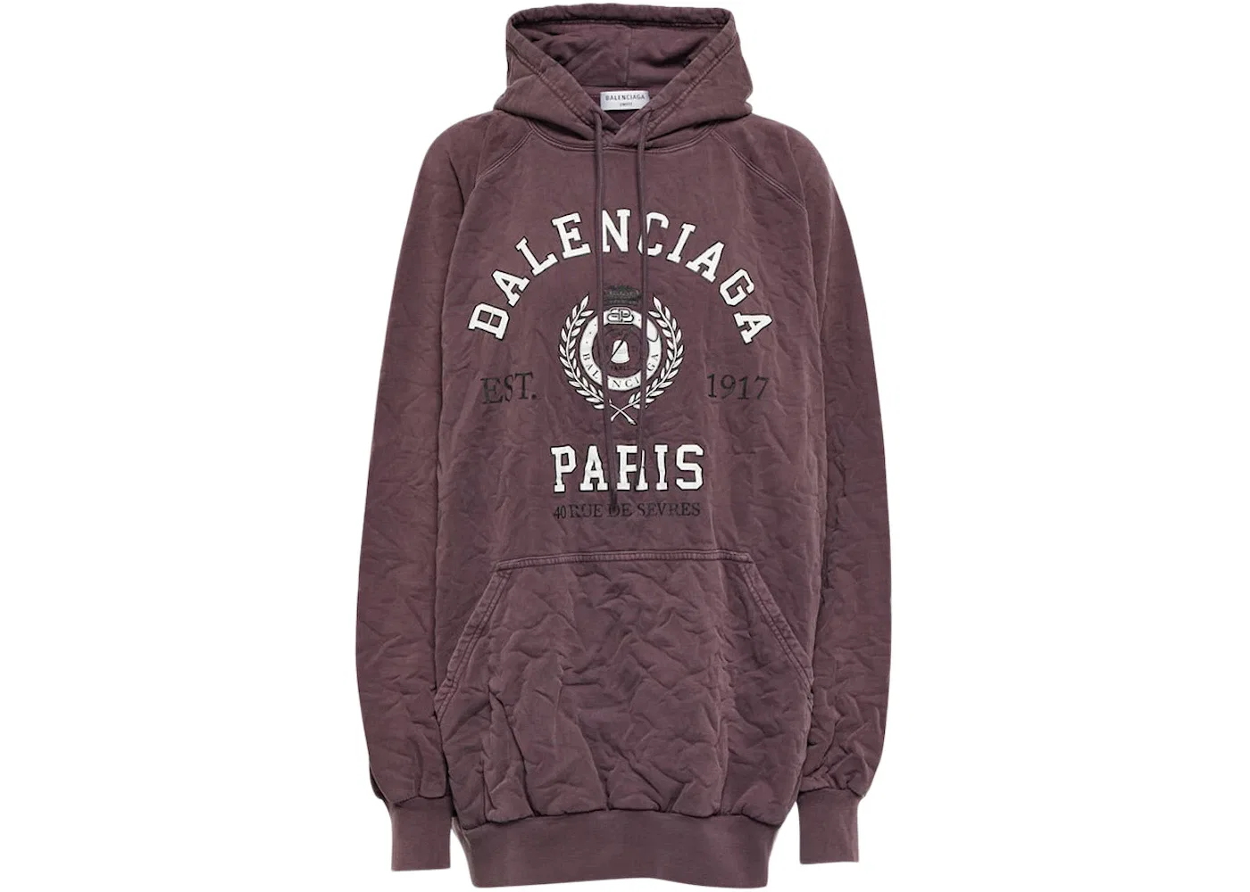 Женский худи оверсайз с принтом College 1917 Balenciaga, Burgandy/White