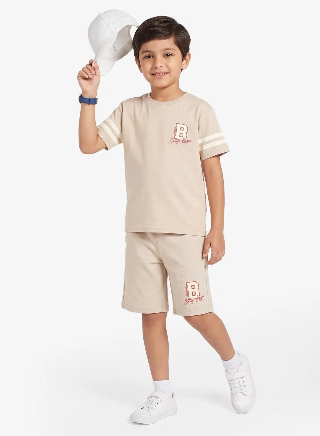 Комплект футболка и шорты S top and short co-ordinate sets Pinata, бежевый