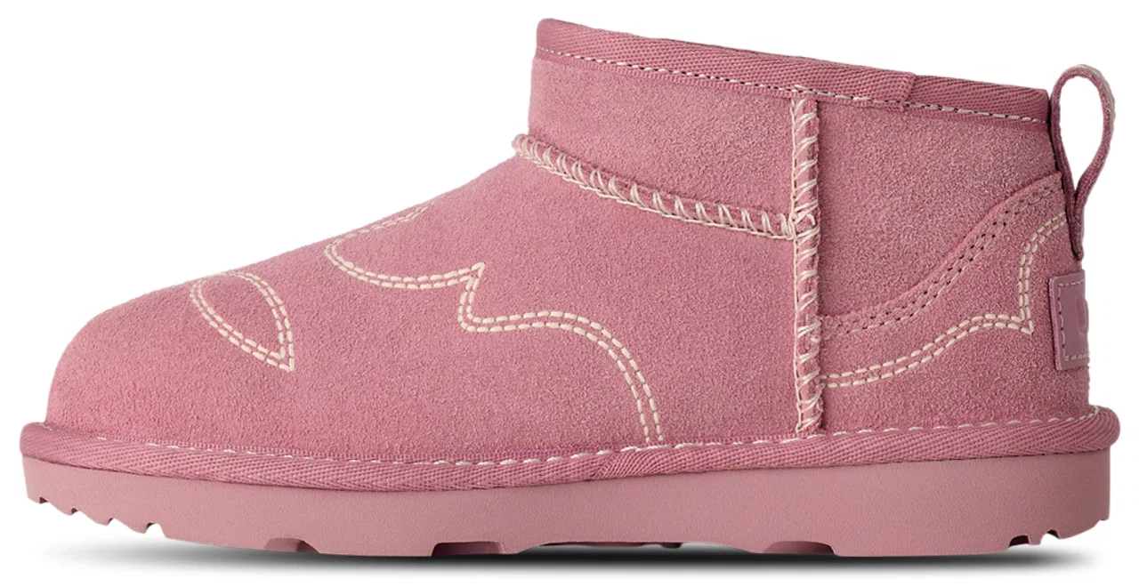 Детские ботинки для девочек с западной вышивкой Ultra Mini Western UGG, Dusty Orchid/White — фото 2