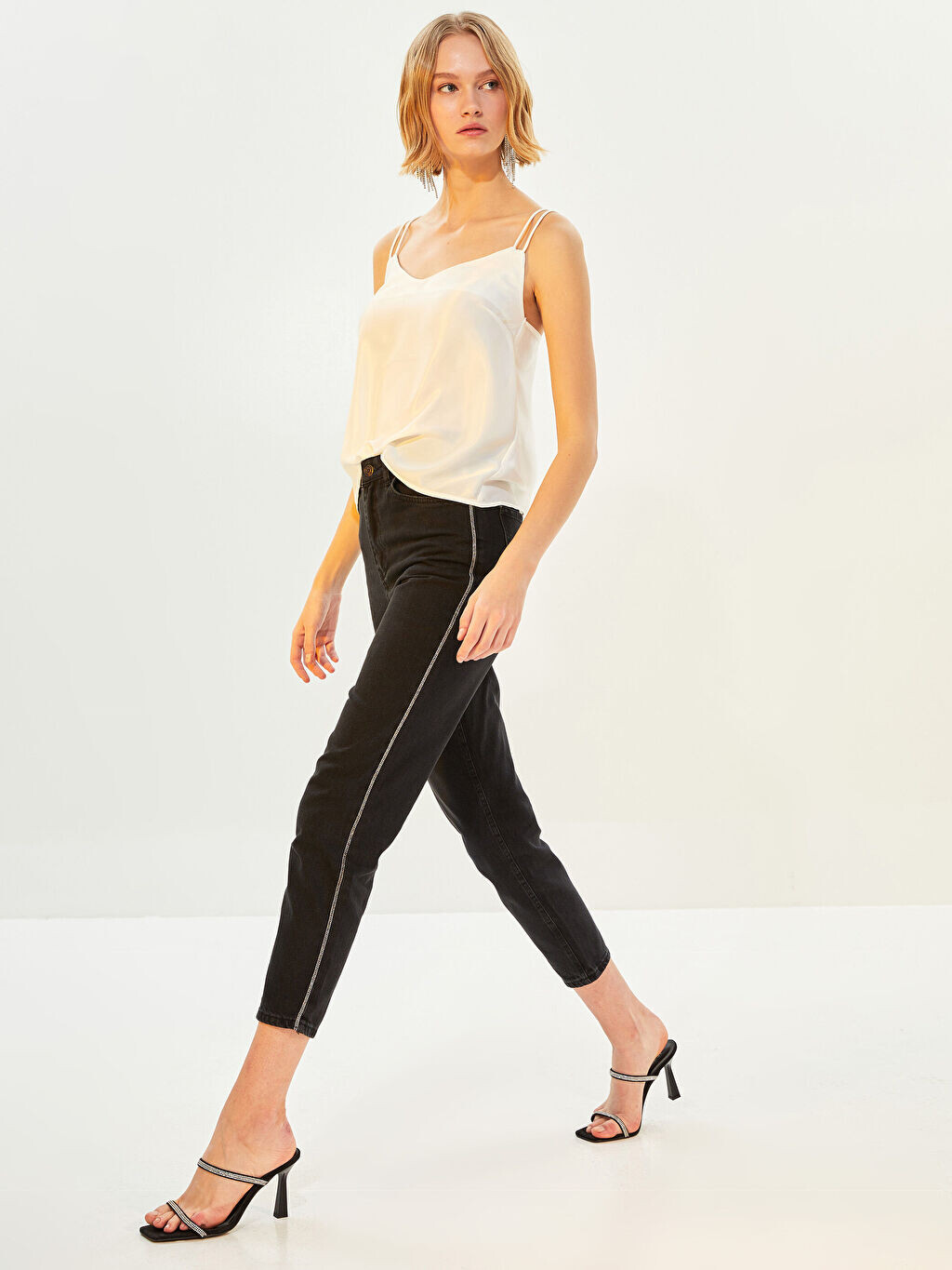 

Женские зауженные джинсы Rodeo с высокой талией и полосками LCW Casual