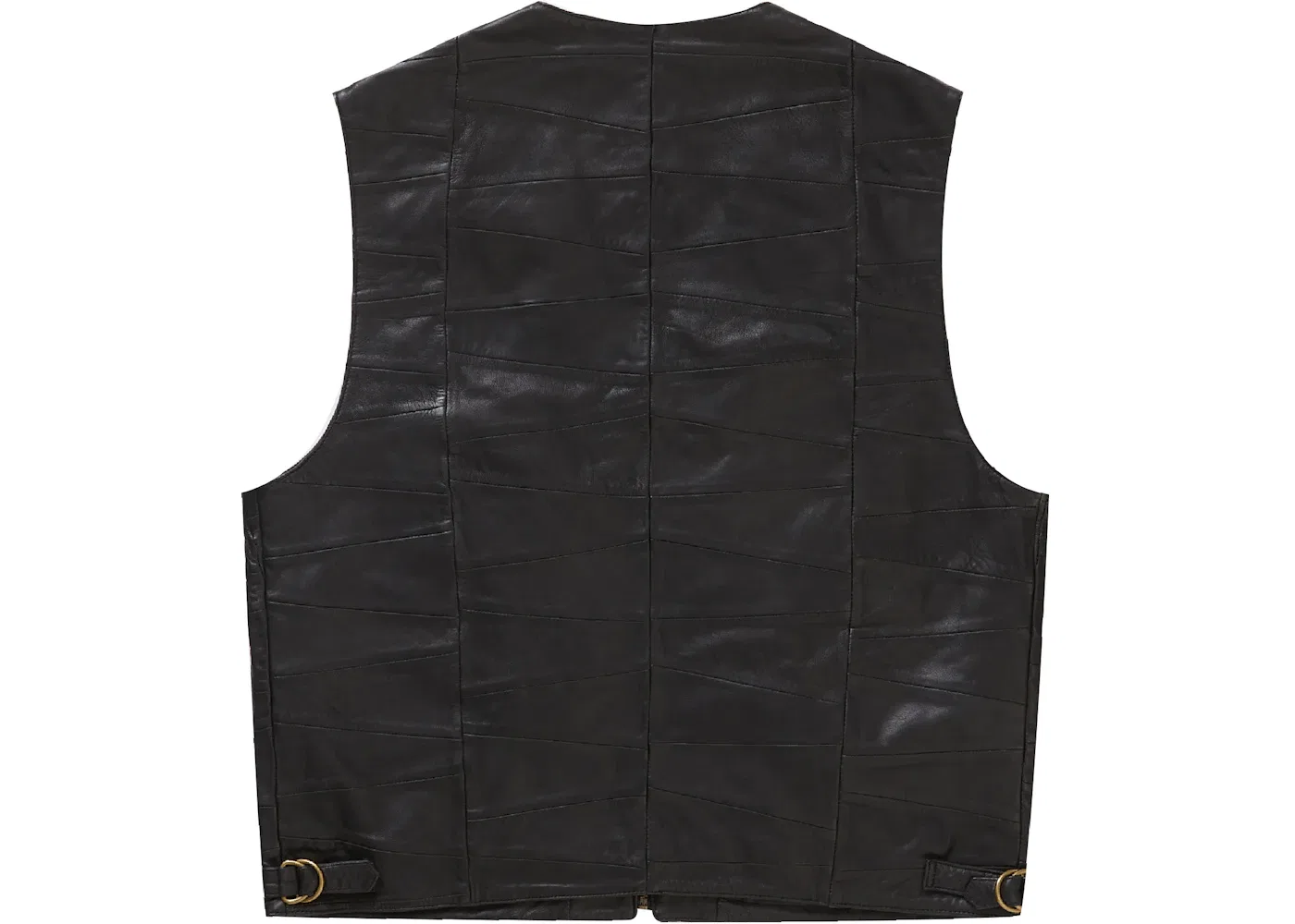 Мужской жилет с принтом Supreme Patchwork Leather Cargo Vest, Black — фото 2