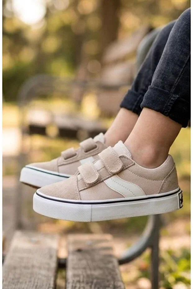Детские повседневные льняные туфли для девочек на липучке Look Life, Beige