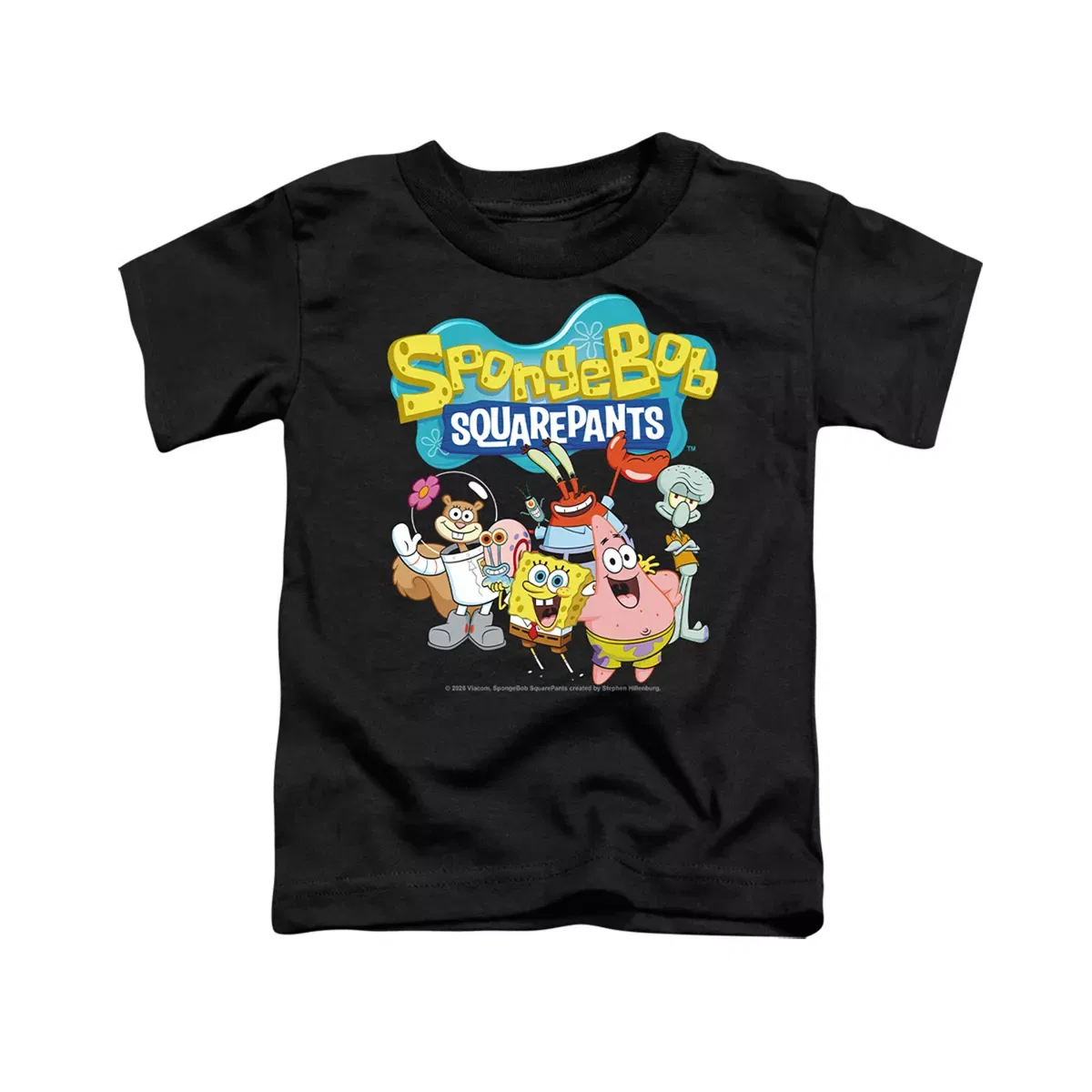 Детское футболка с принтом Spongebob Logo Friends SpongeBob, Black — фото 2