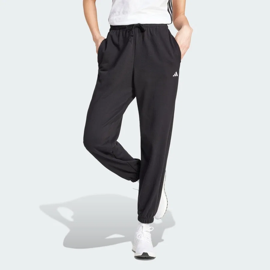 Спортивные штаны с манжетами French Terry Essentials Small Logo adidas, Черный
