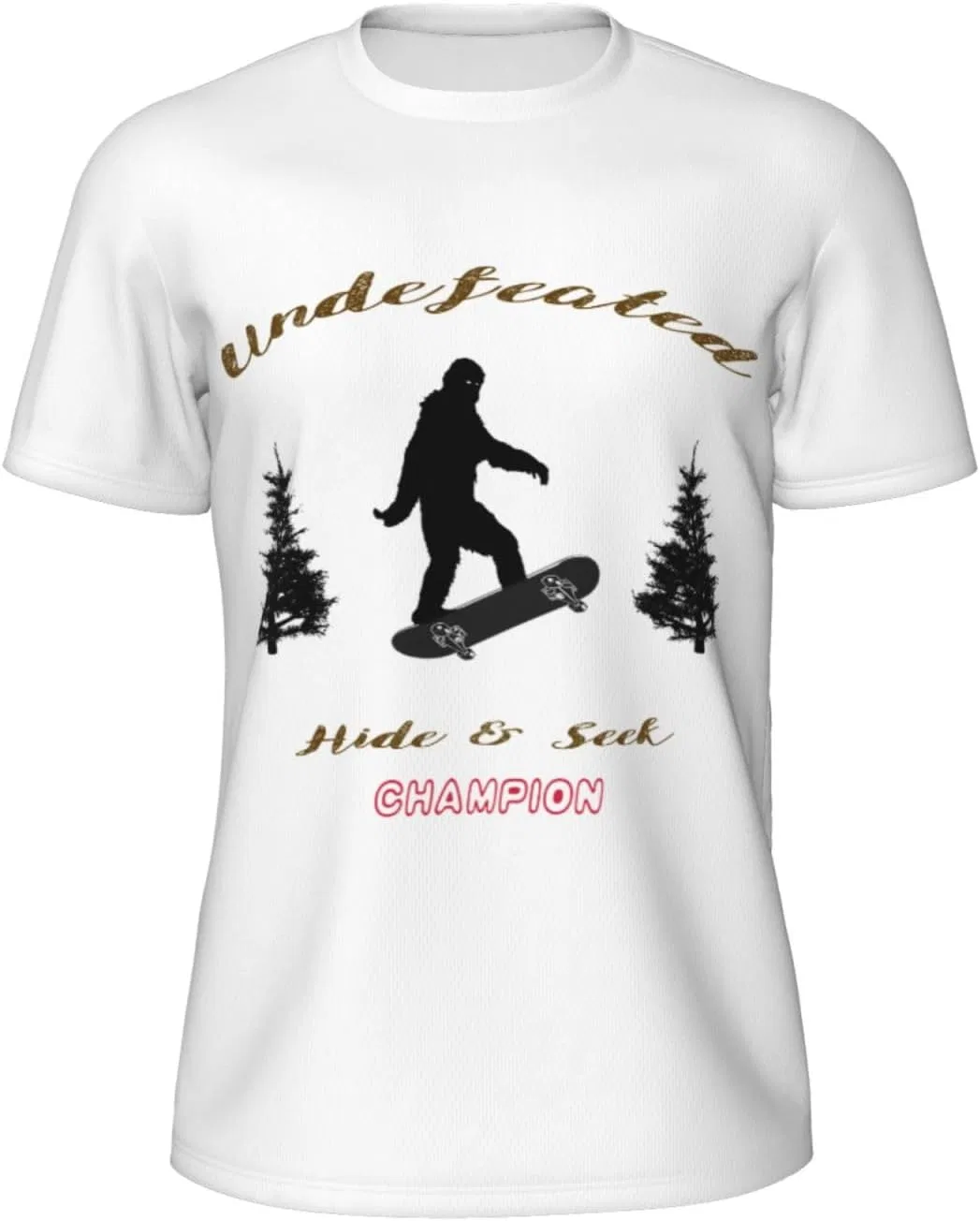 Мужская сетчатая футболка quick-dry Sasquatch Bigfoot Undefeated Hide and Seek, Sasquatch Bigfoot Undefeated Hide and Seek4 — фото 2