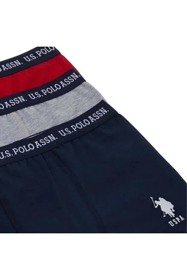 Детские боксеры для мальчиков хлопковые комплект 3 шт U.S. Polo Assn., Burgundy — фото 2