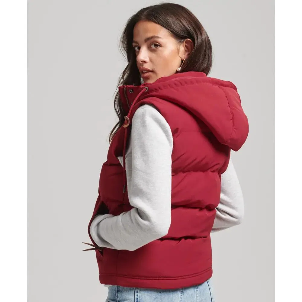 Женская безрукавка с капюшоном Everest Superdry, Rot — фото 3