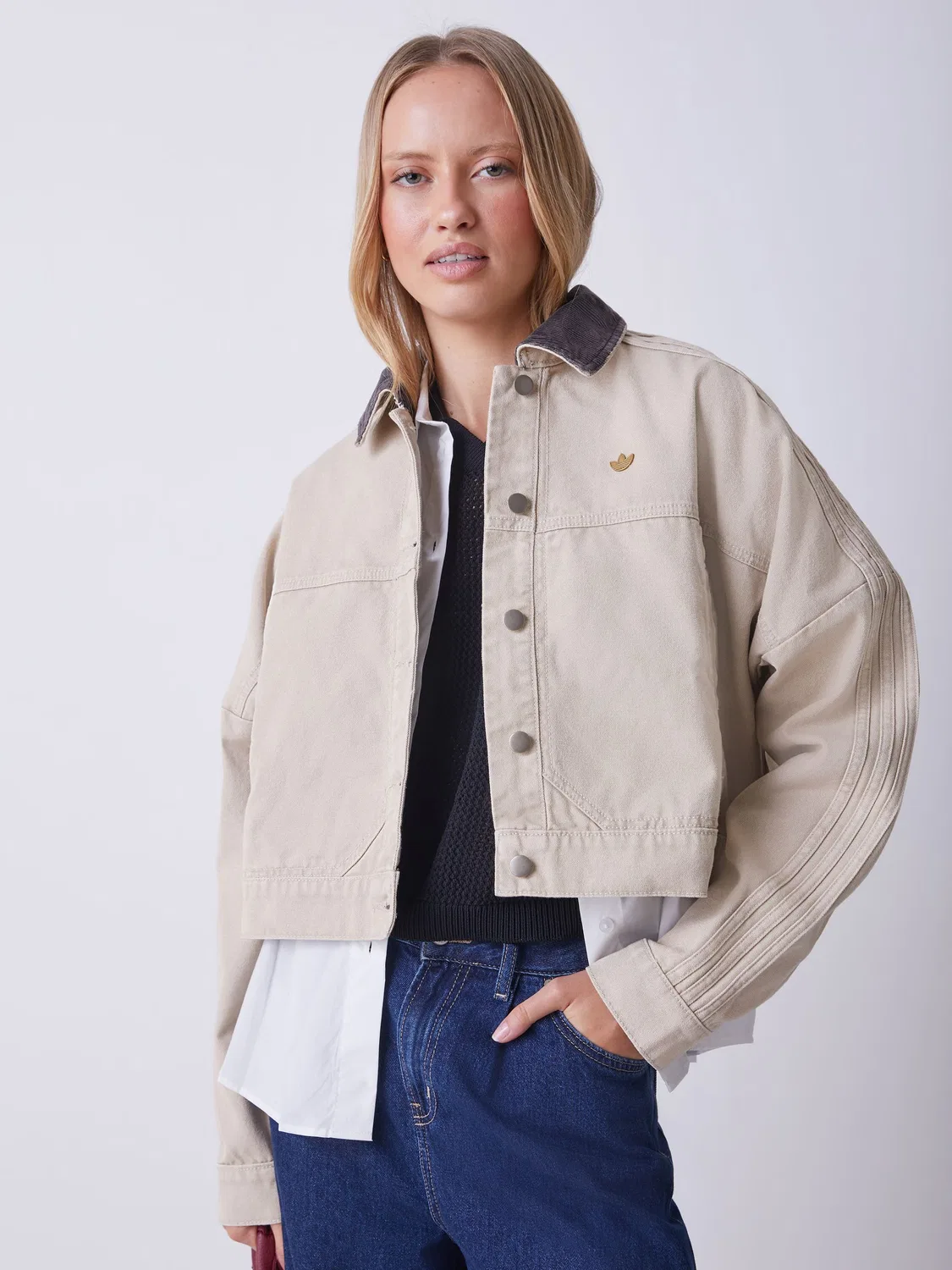 Куртка Canvas Track Top, adidas Originals, коричневый