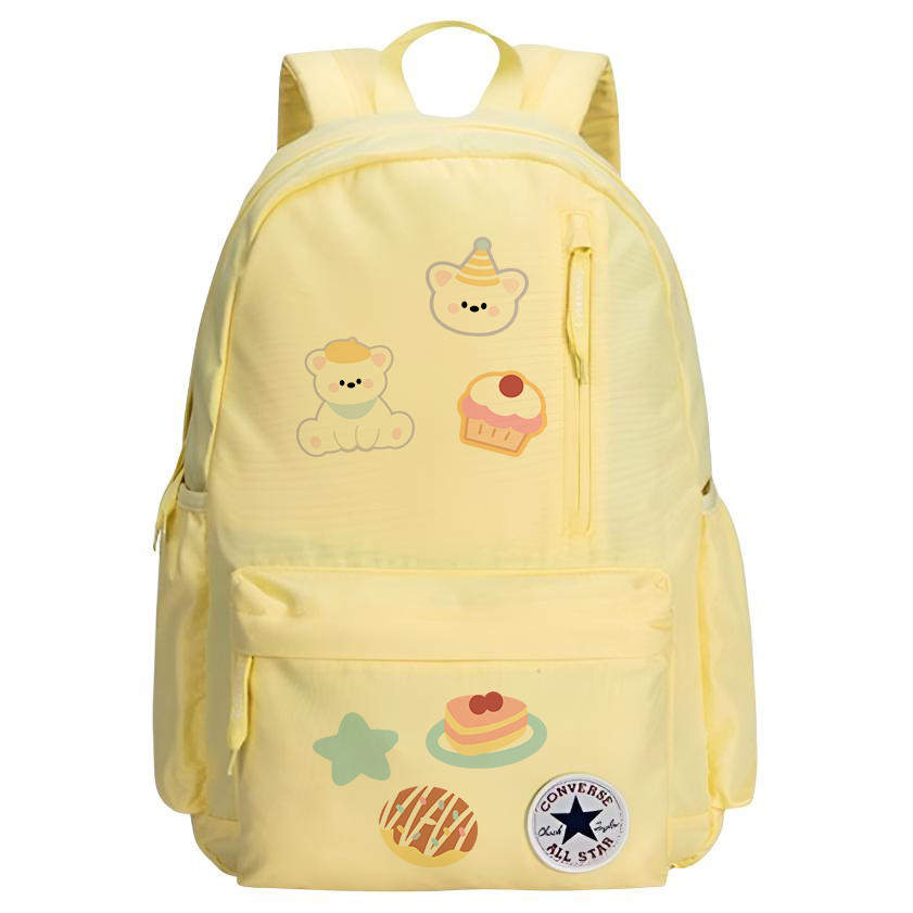 

Converse Полиэстеровый рюкзак среднего размера унисекс с термопереносом цвета гусиное яйцо, Dessert Bear