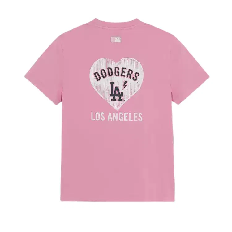 Футболка детская с принтом Los Angeles Dodgers MLB, Цвет Los Angeles Dodgers/Pink — фото 3