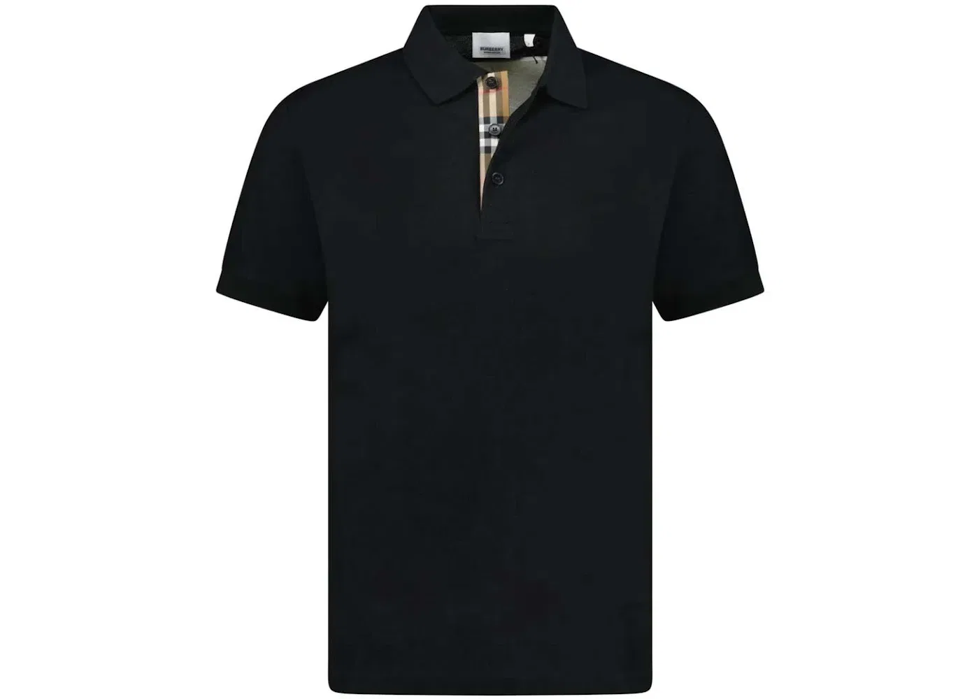 Мужское поло с коротким рукавом Hartford Check Placket Burberry, Black
