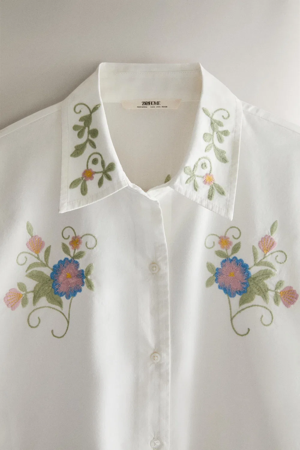 Вязаная блузка с вышивкой ZARA, Oyster-white — фото 2