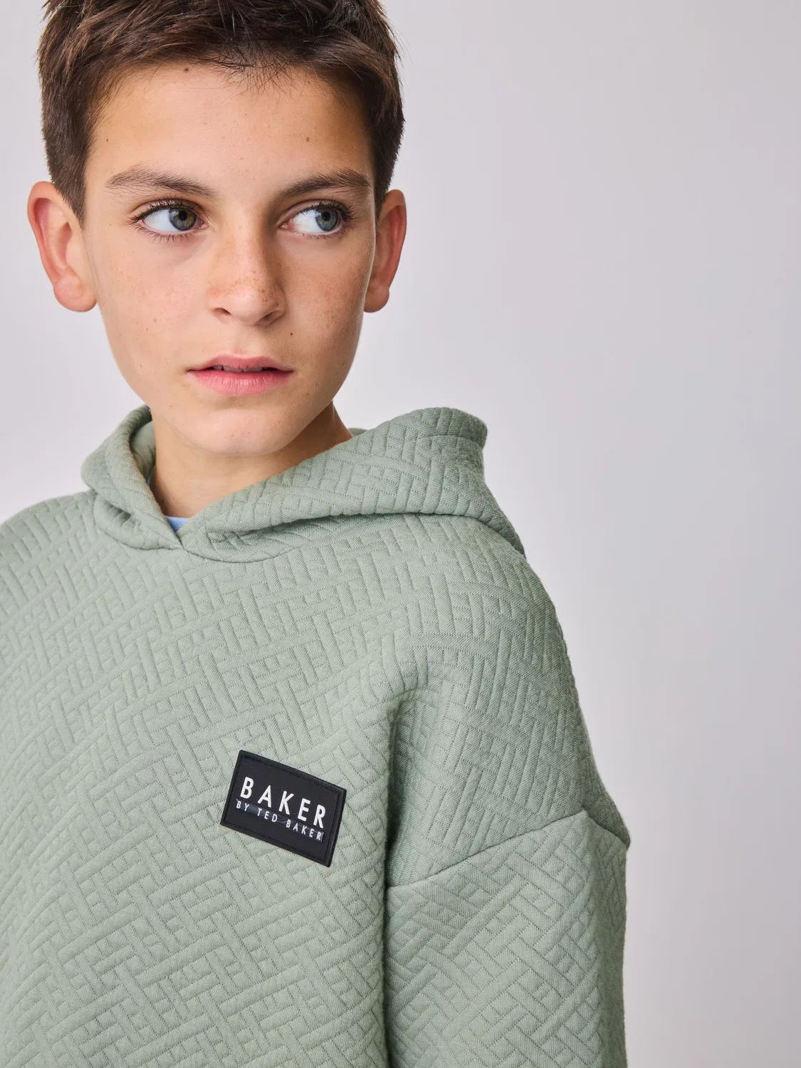 Худи оверсайз текстурированное Baker by Ted Baker, зеленый