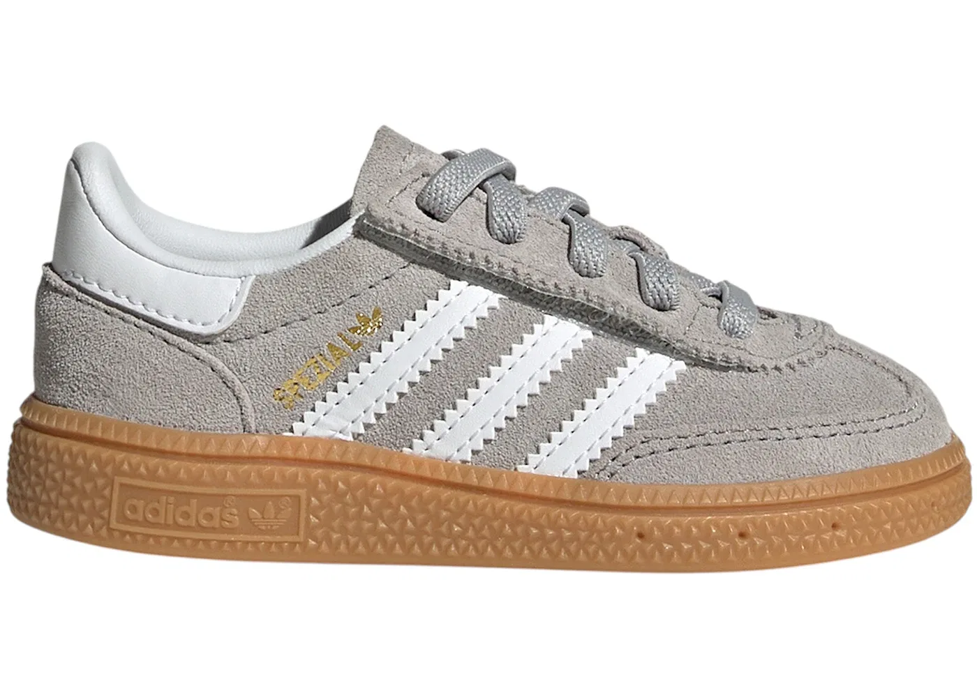 Детские кроссовки Lifestyle с закрытием на липучке Adidas Handball Spezial Comfort Closure, Grey Two Cloud White Gum