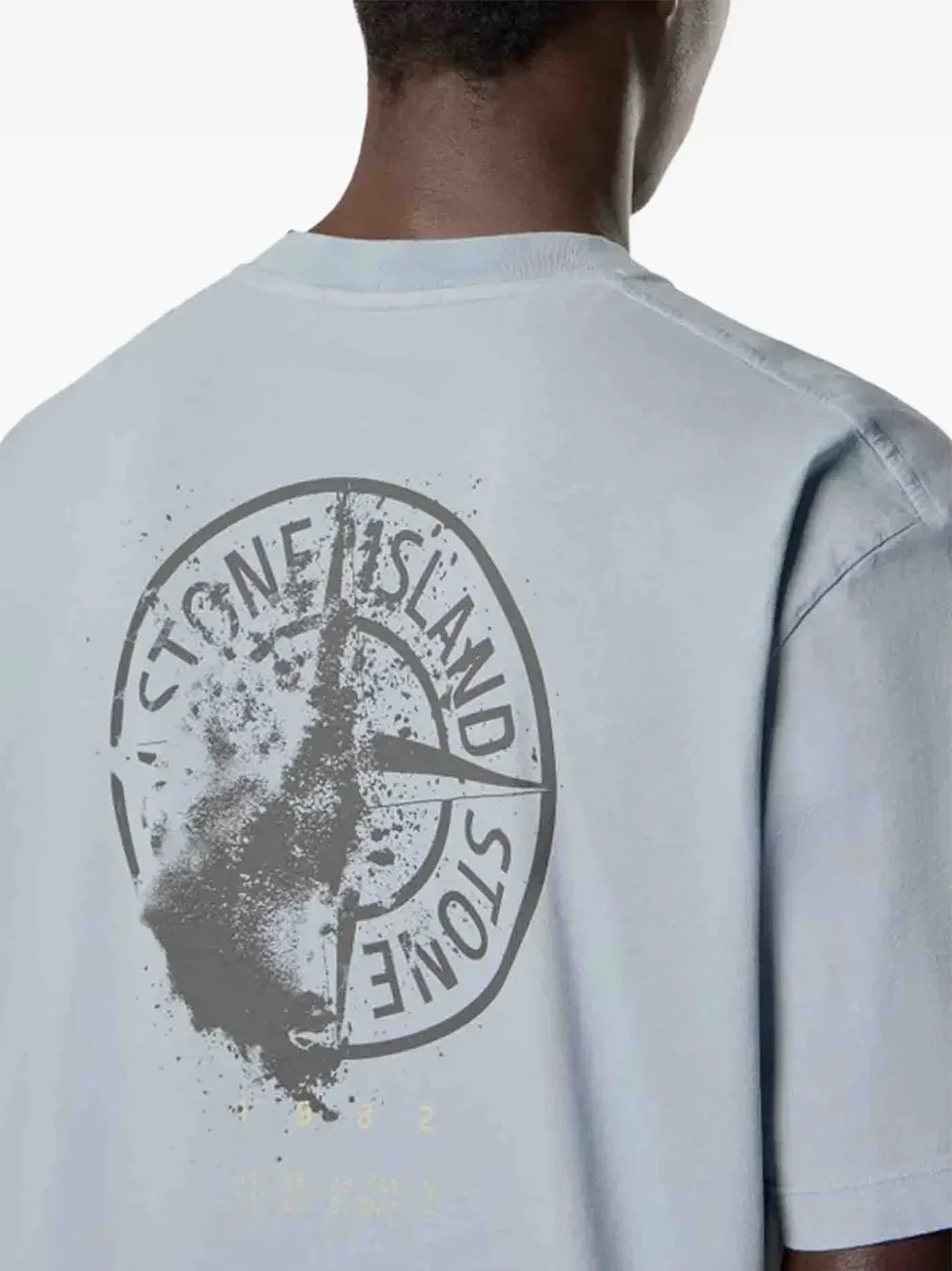 Футболка с круглым вырезом и логотипом Stone Island, синий — фото 4